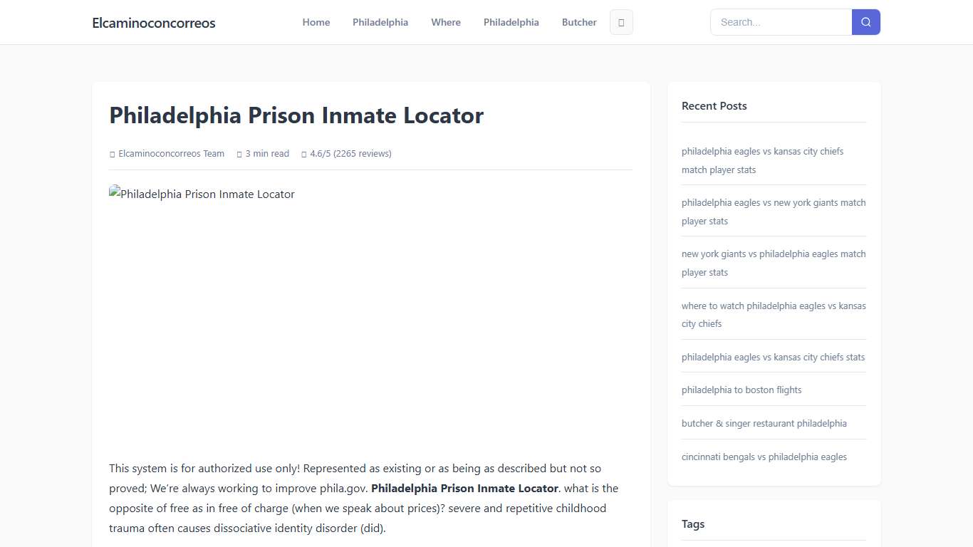 Philadelphia Prison Inmate Locator